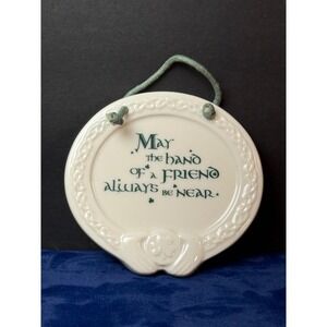 Irish Celtic Knot porcelain ornament wall plaque, Shamrock Clover Christmas‎